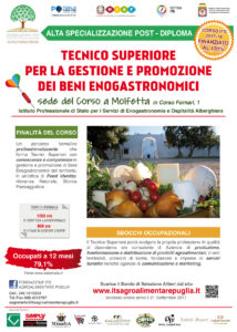 Corso ITS "Tecnico Superiore per la gestione e promozione dei beni enogastronomici"