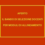 Bando di selezione docenti per moduli di allineamento