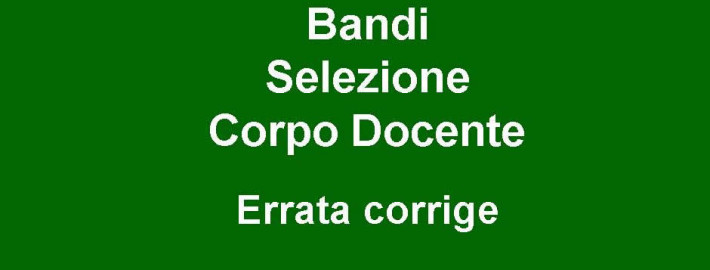 Bando di selezione corpo docente