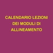 calendario lezioni dei moduli di allineamento