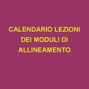 calendario lezioni dei moduli di allineamento